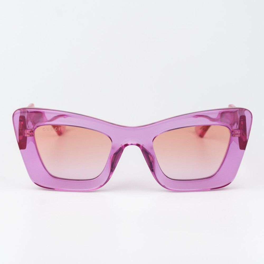 Gucci Women Sunglasses Transparent Pink Gradient Butterfly GG1552S 003 NEW - Picture 3 of 12